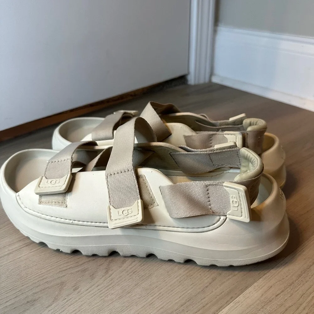 UGG Stratus Platform Strappy Water Sandals 1153078 Beige Men's Size 12
